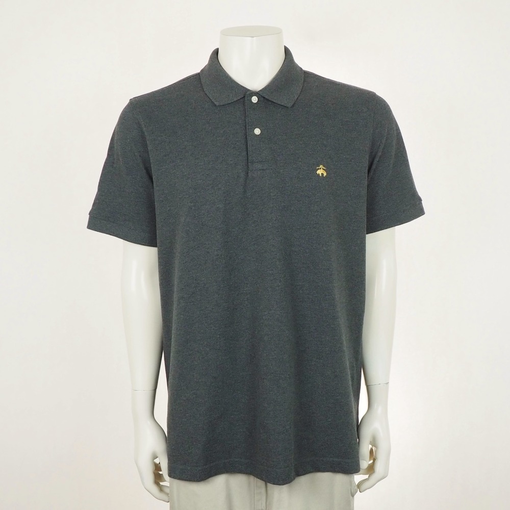 Brooks Brothers 1818 Polo Shirt Mens Sz XL Heather Dark Gray Pique Original Fit